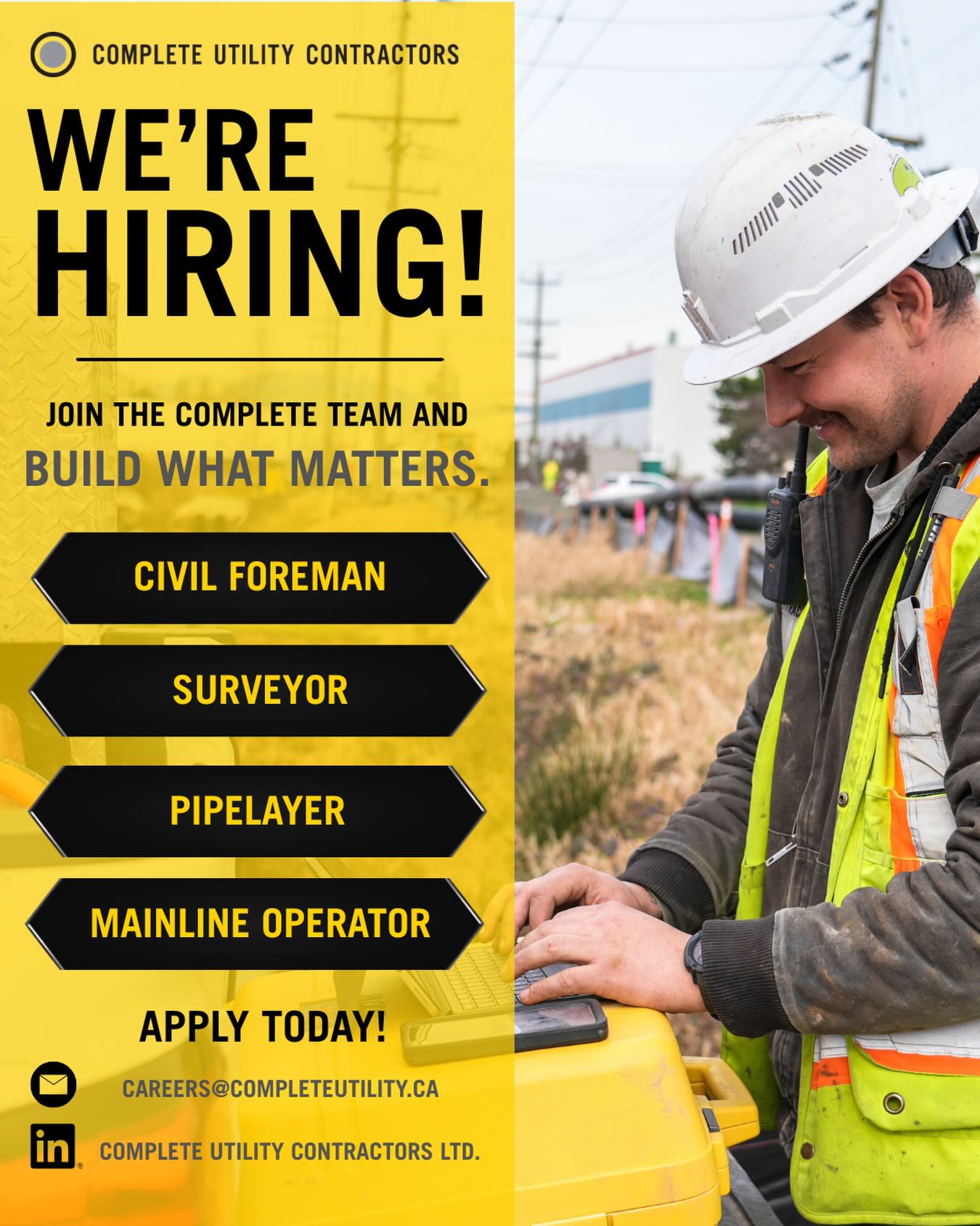 Complete Utility Contractors Ltd. Facebook ad: Complete Utility Contractors | Underground Utility…