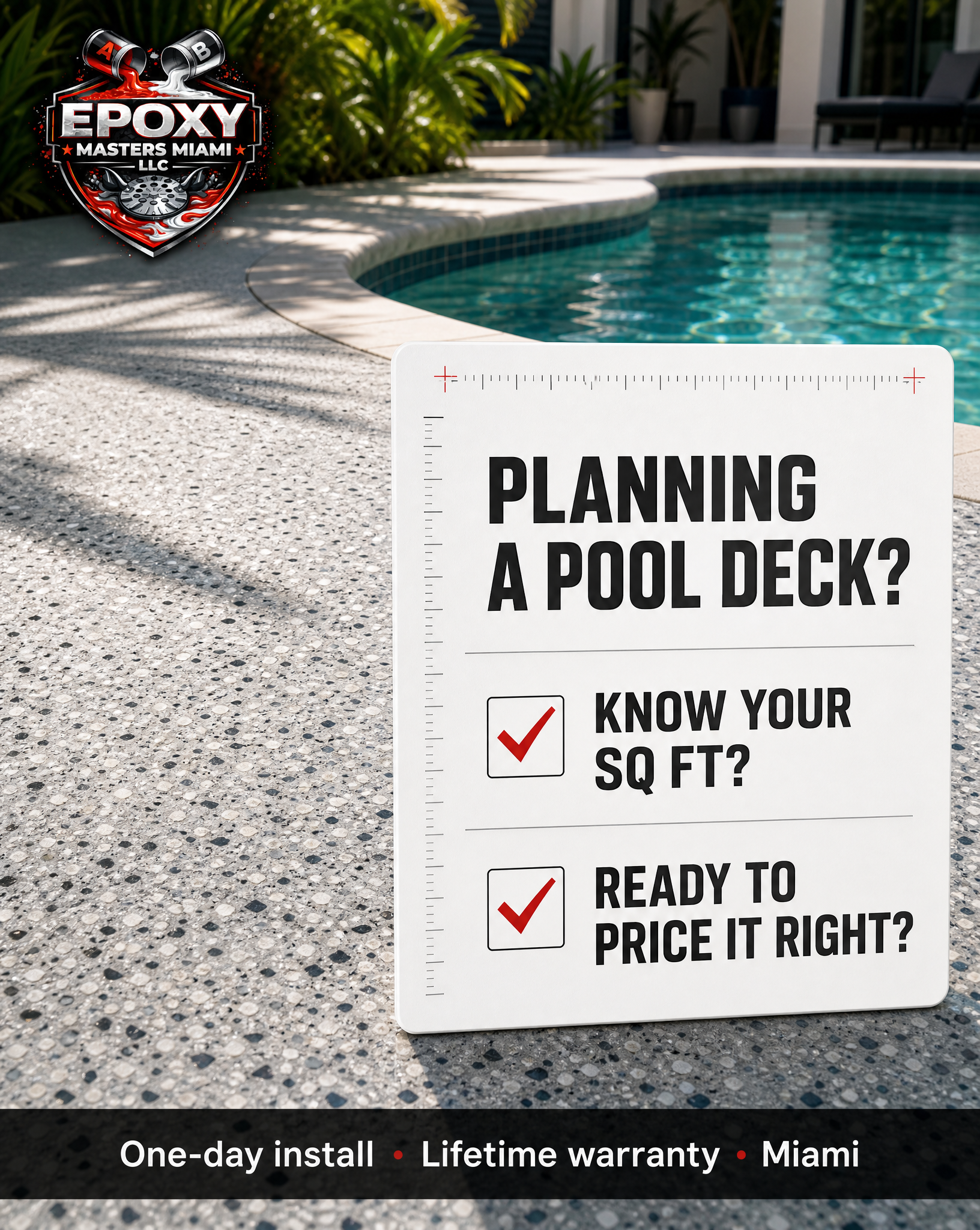 Epoxy masters miami Facebook ad: Get a firm epoxy quote, Miami