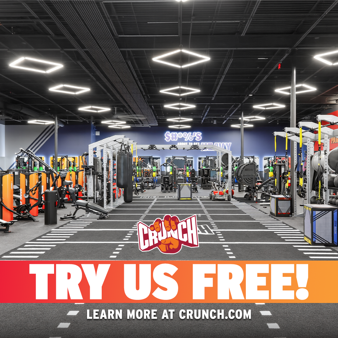 Crunch Fitness - Coral Ridge Facebook ad: Claim your FREE Gym Pass!