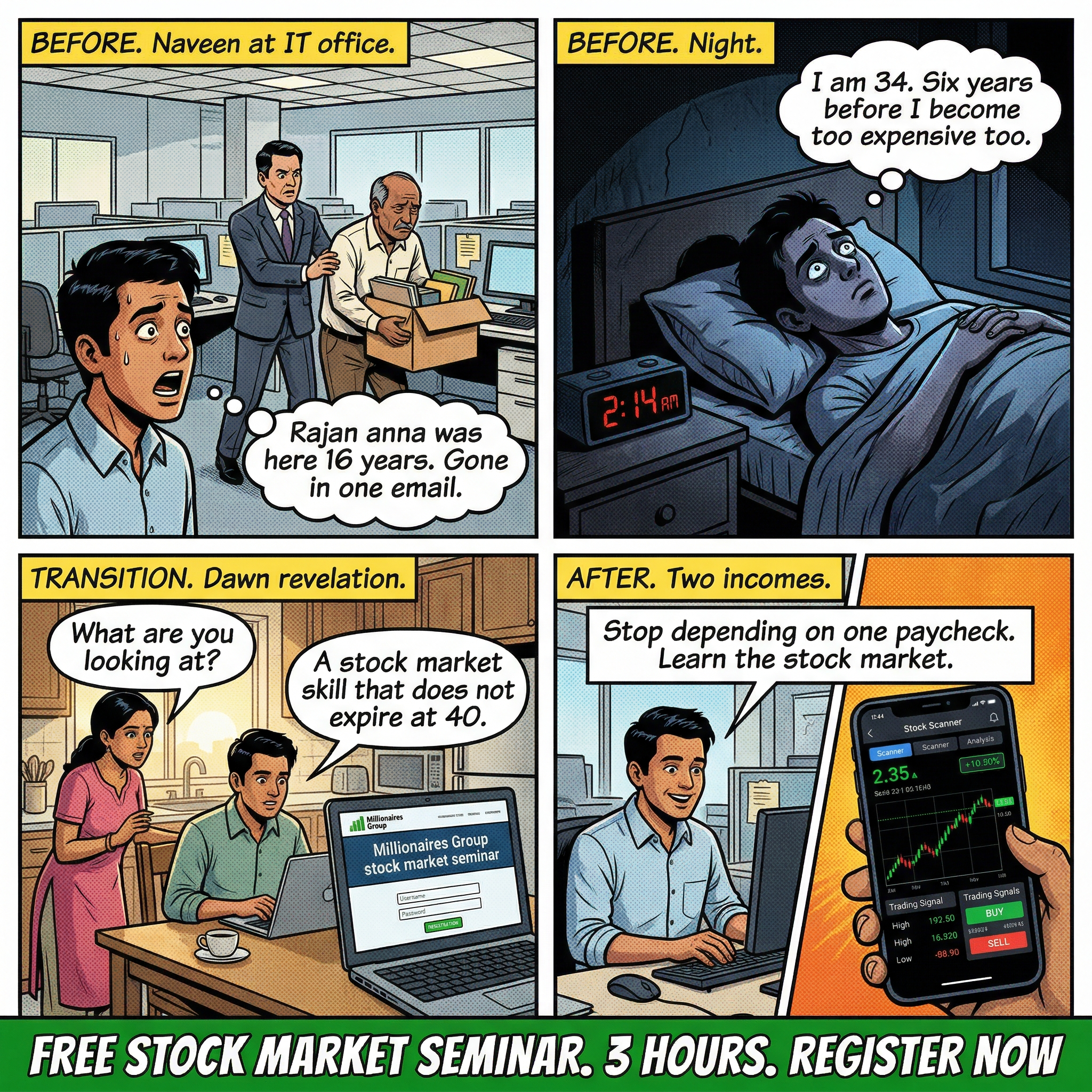 Millionaires Group Stock Market Training Institute Facebook ad