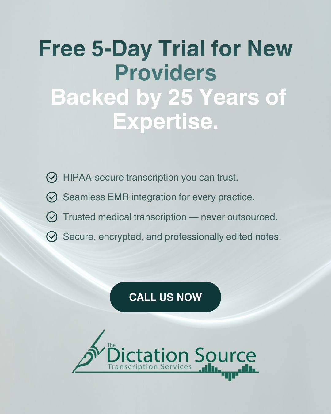 The Dictation Source Facebook ad from Feb 8, 2026