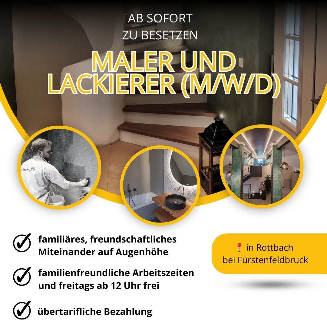 Edle Räume Fürstenfeldbruck Facebook ad: Starte als Maler und Lackierer (m/w/d) in Rottbach bei…