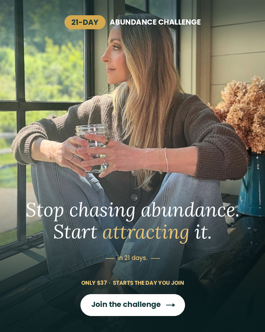 Gabby Bernstein Facebook ad: Join the Abundance Challenge