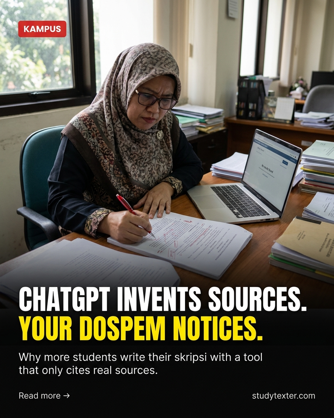 StudyTexter.com Facebook ad: Hanya sumber asli. Semuanya.