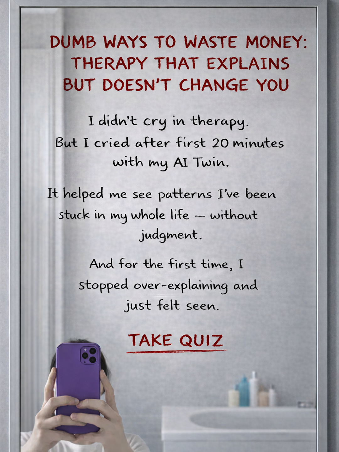 Copymind: AI twin for therapy Facebook ad