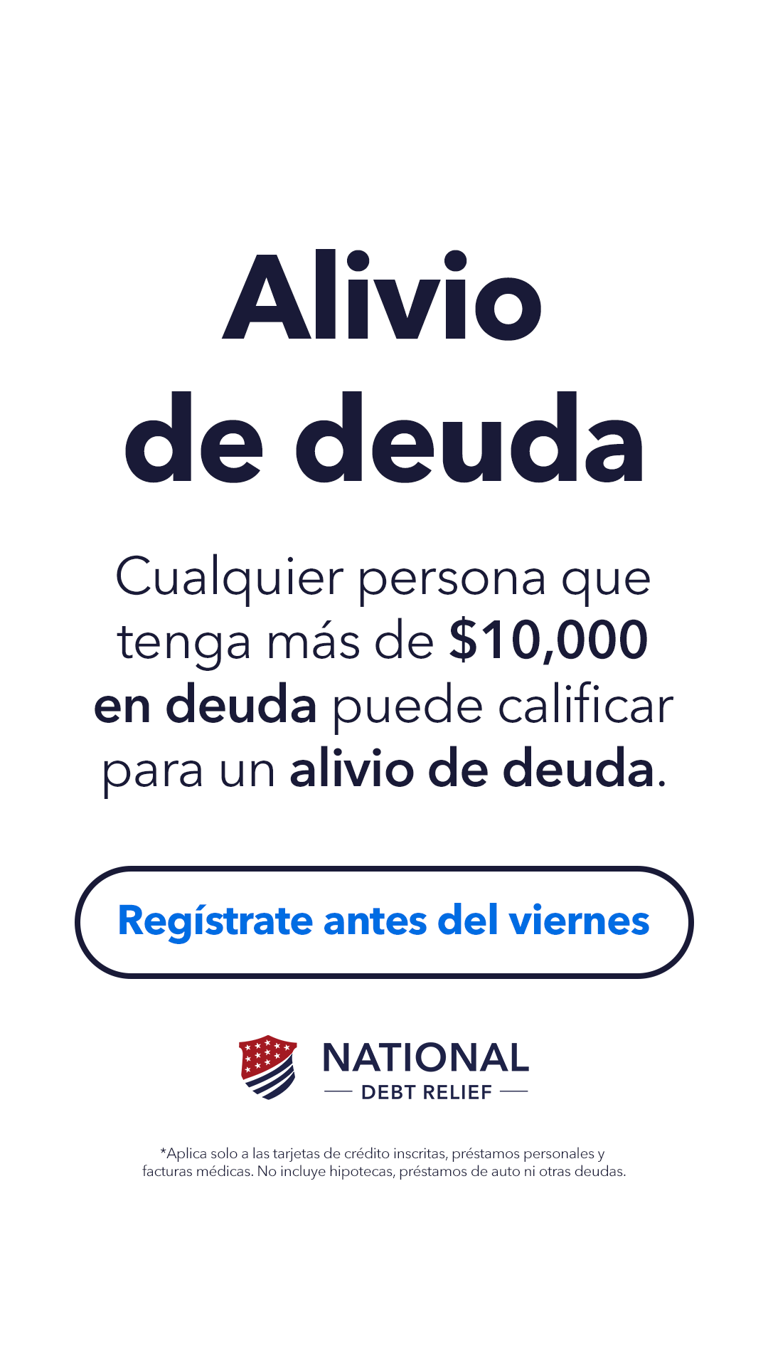National Debt Relief Facebook ad