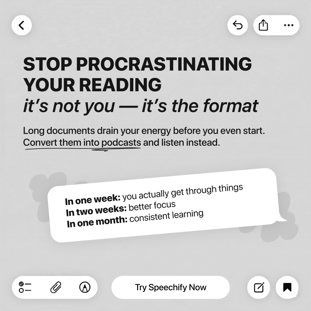 Speechify Facebook ad