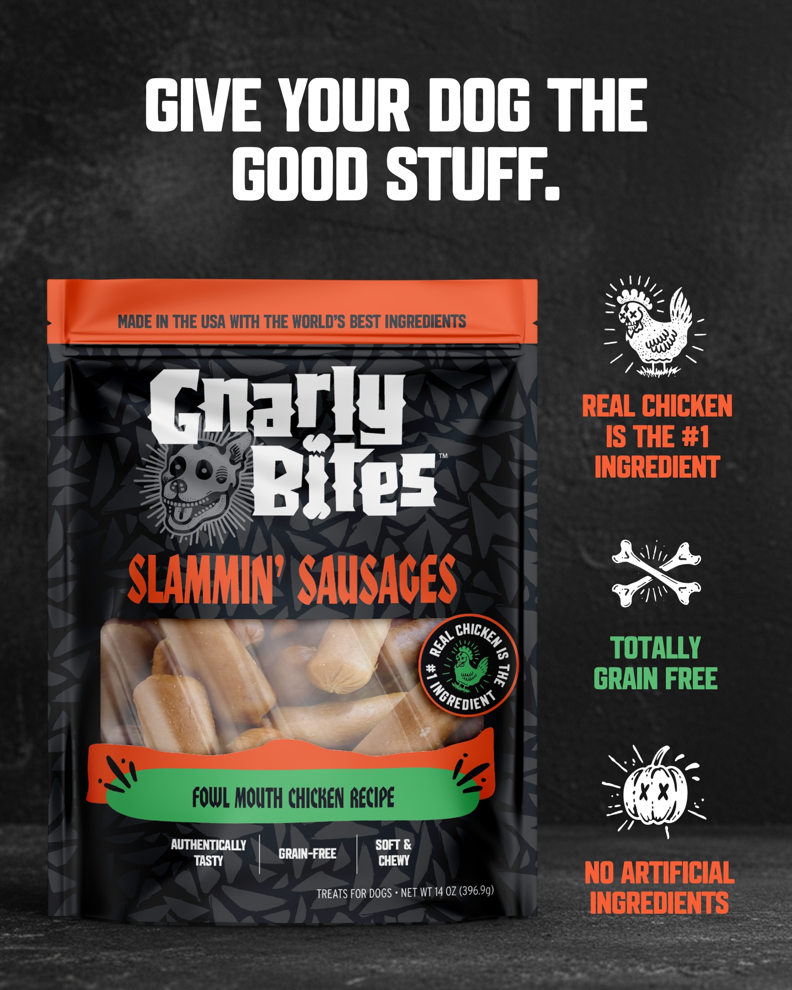 Gnarly Pets Facebook ad: GET 25% OFF WITH CODE: GNARLY25
