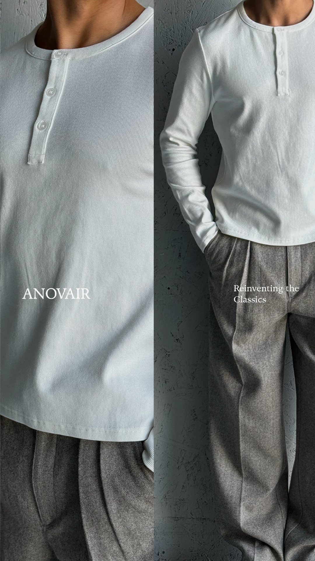 Anovair Facebook ad: Bestselling Henley Shirts, Buy 3 & Save 25%