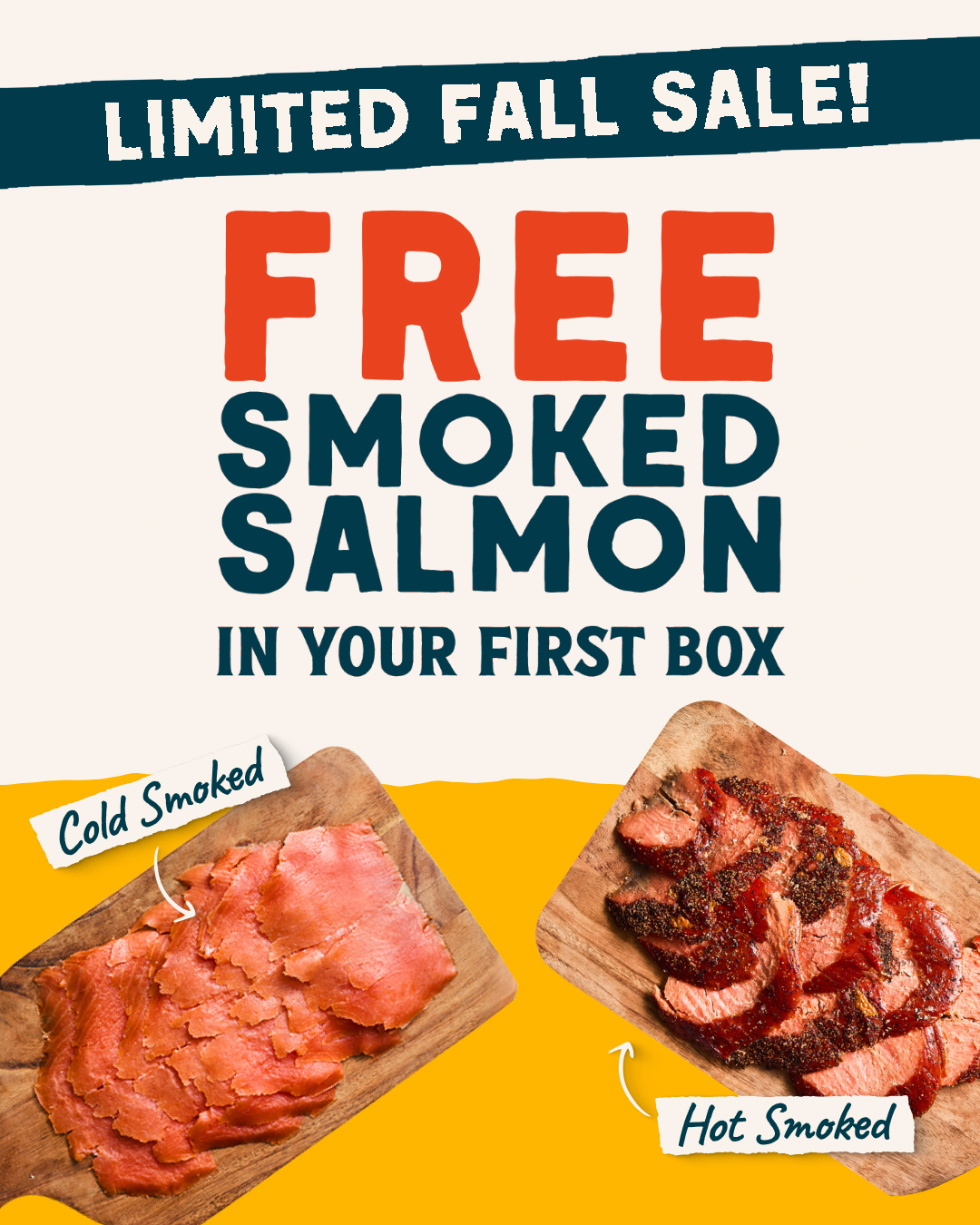 Wild Alaskan Company Facebook ad: Get 2 Free Packs of Smoked Salmon!