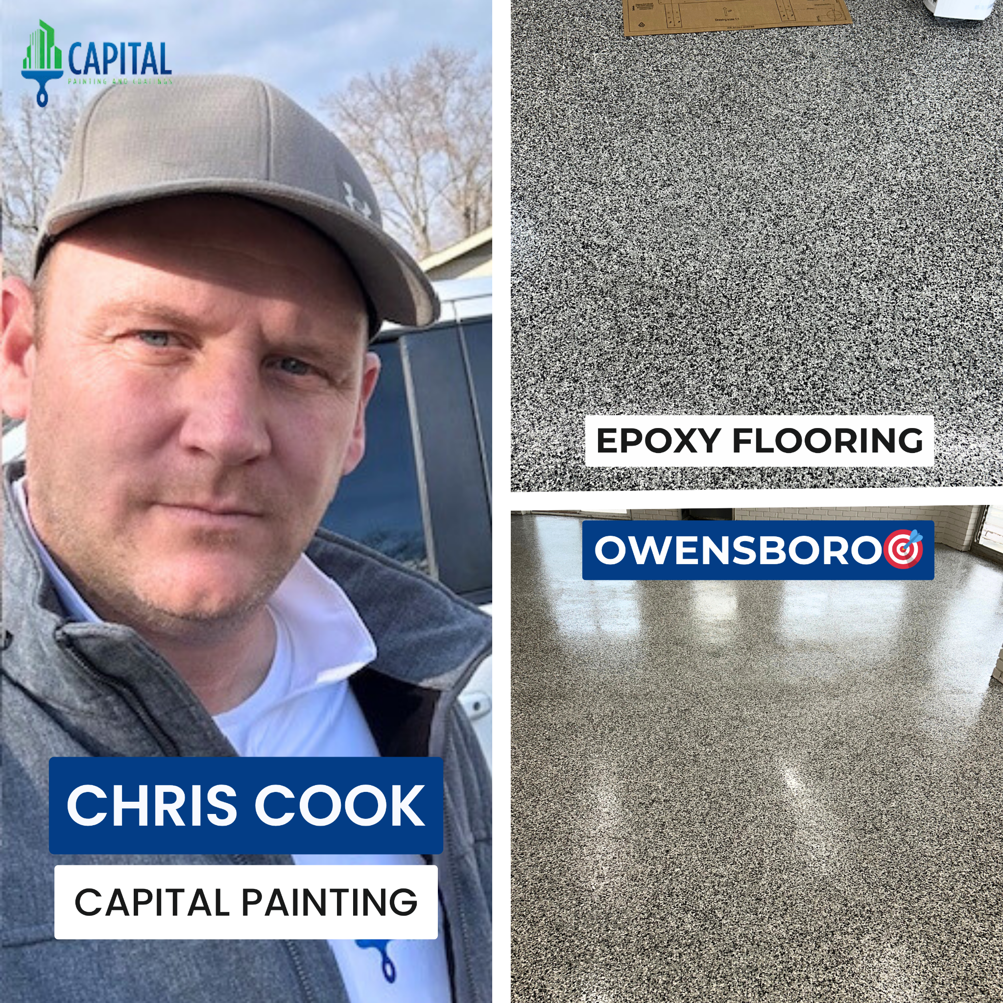 Capital Painting Facebook ad: Get 10% OFF Your Epoxy Flooring Project!