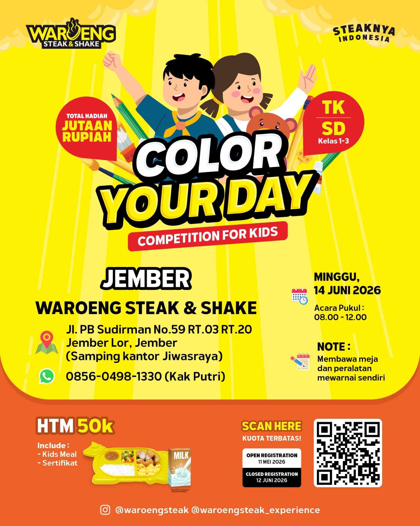 Waroeng Steak & Shake Facebook ad: Ekspresikan Kreativitas di Color Your Day Competition!