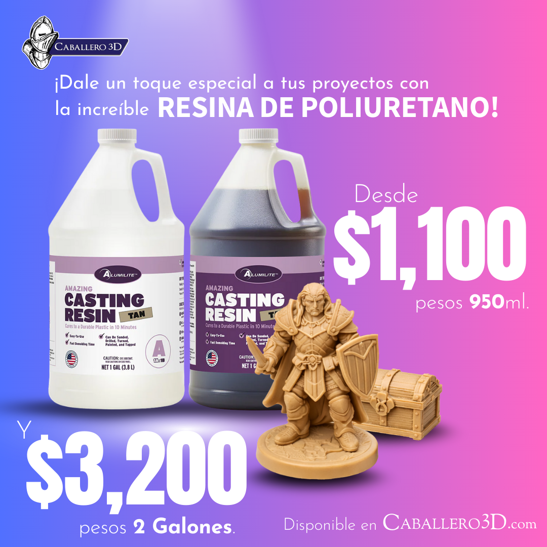 Caballero 3D Facebook ad: Resina de Poliuretano Premium