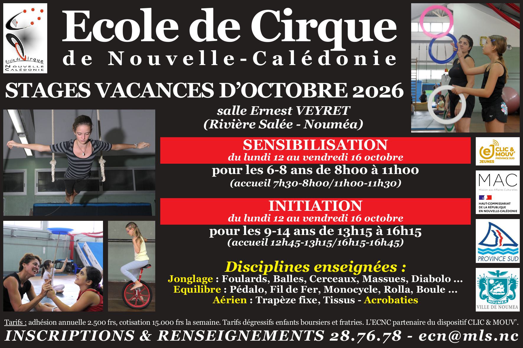 Ecole de Cirque de Nouvelle-Calédonie Facebook ad from Sep 5, 2026