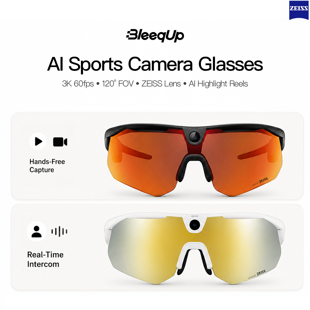 BleeqUp Global Facebook ad: BleeqUp 3K 60fps AI Sports Camera Glasses
