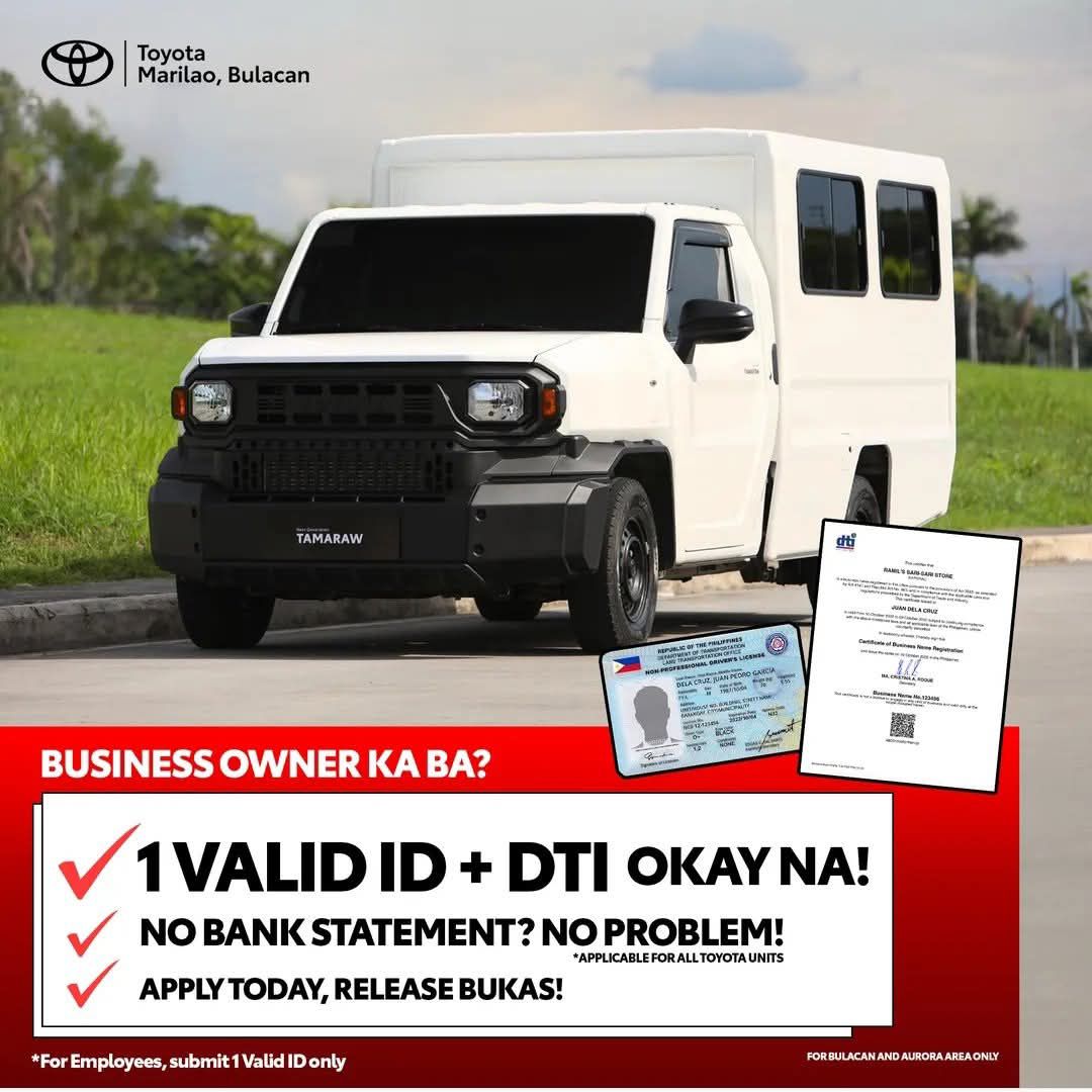 Roel Mendoza - Toyota Marilao Facebook ad: 1,000 DOWNPAYMENT ONLY!