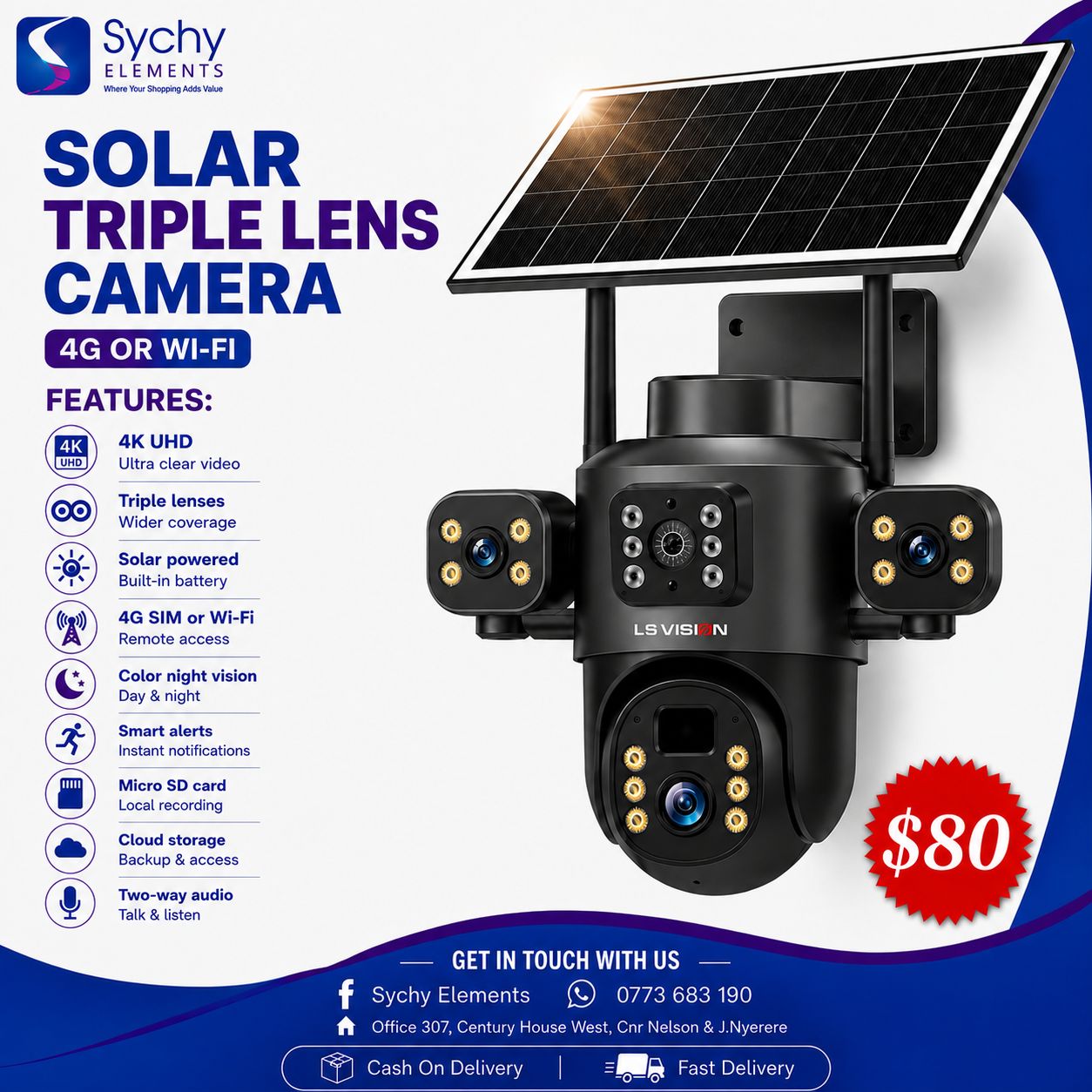Sychy Elements Facebook ad: Protect What Matters With Our Security Cameras!