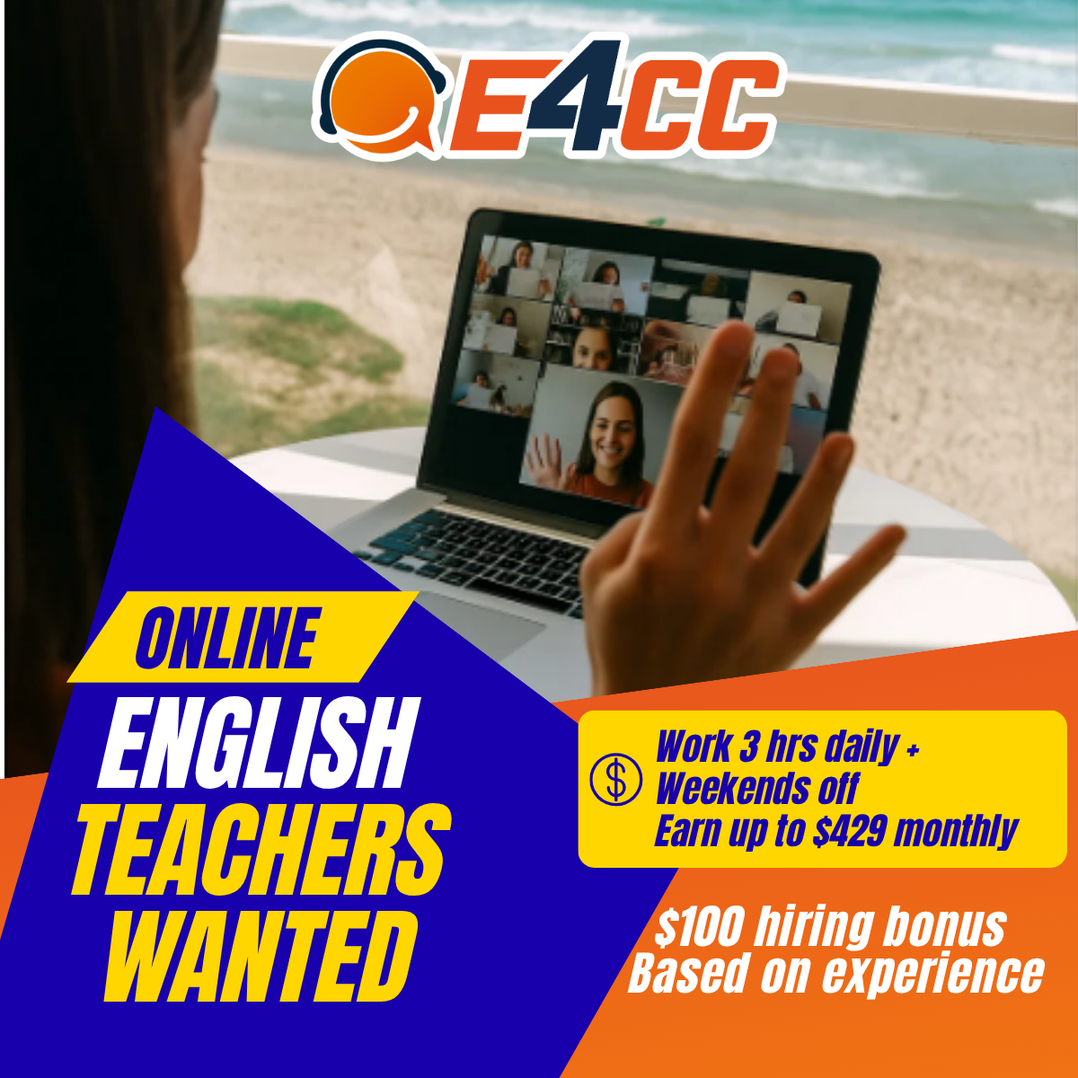 English Teaching Jobs for Call centers Facebook ad