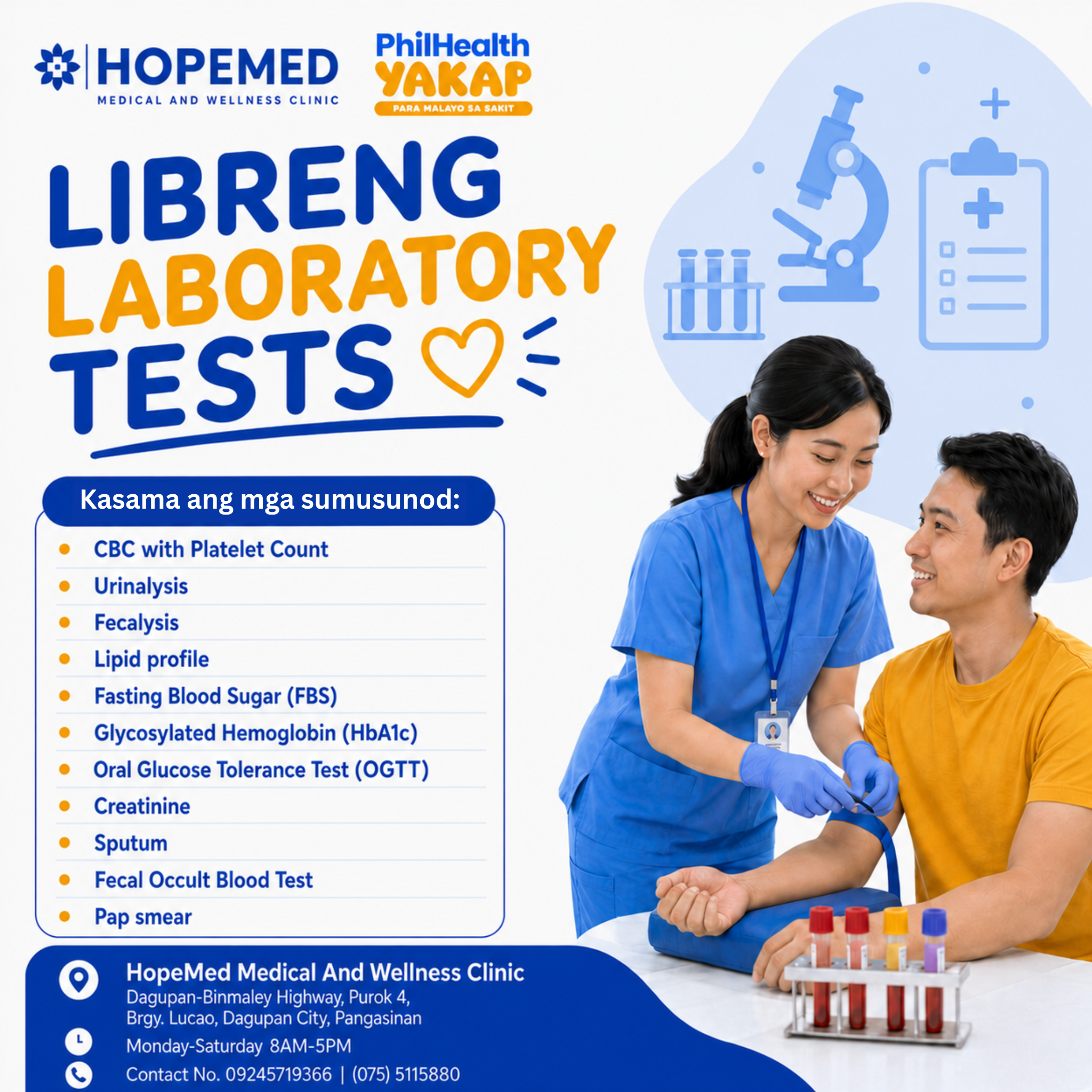HopeMed Medical & Wellness Clinic Facebook ad: Located in Lucao, Dagupan City, Pangasinan