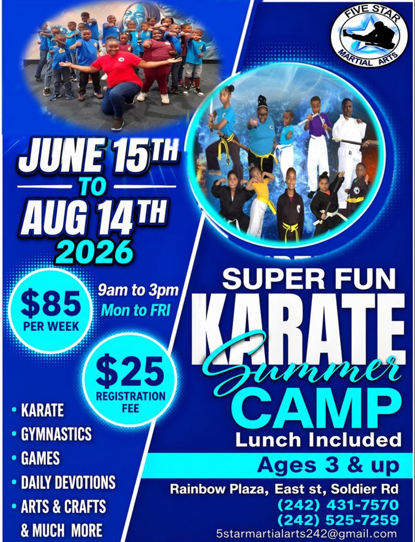 5 Star Martial Arts Facebook ad: Don't leave your child home idle, worry less…