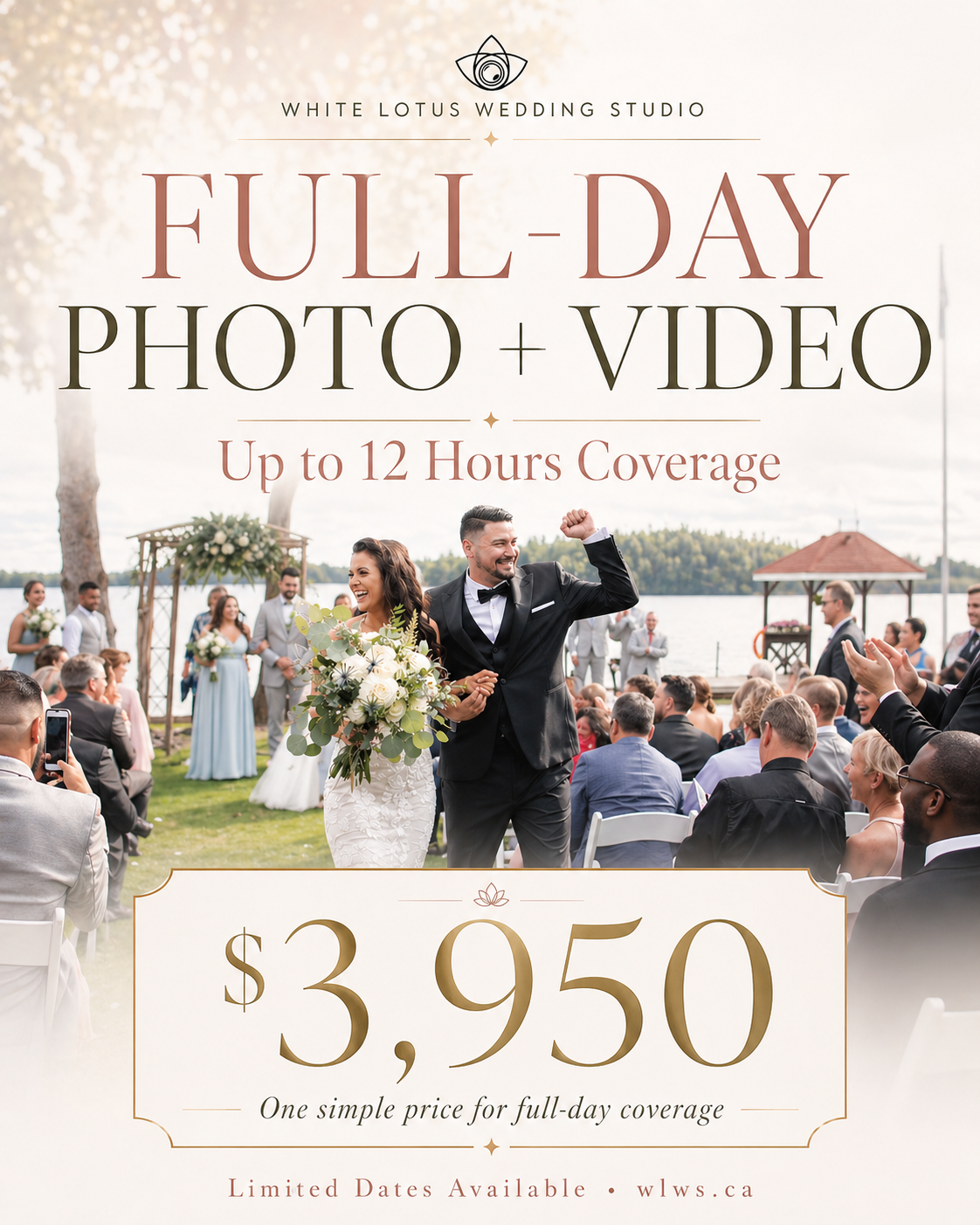 White Lotus Wedding Studio Facebook ad: Wedding Photo + Video - up to 12 hours