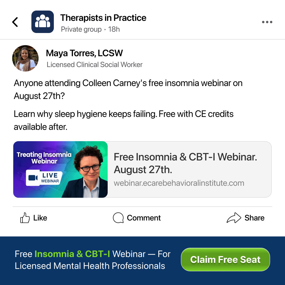 eCare Behavioral Health Institute Facebook ad