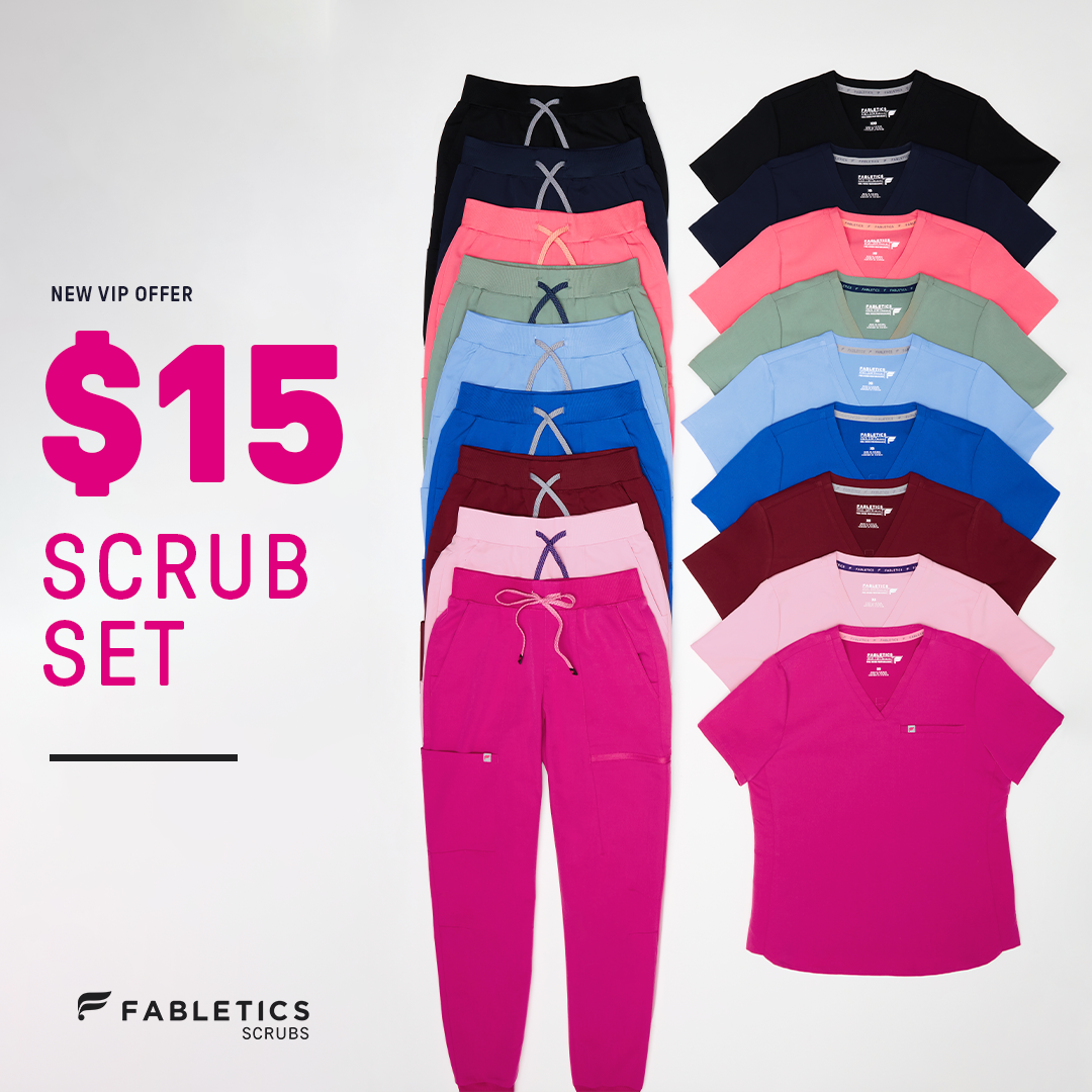 Fabletics Scrubs Facebook ad: Treat yourself to Fabletics Scrubs - the first…
