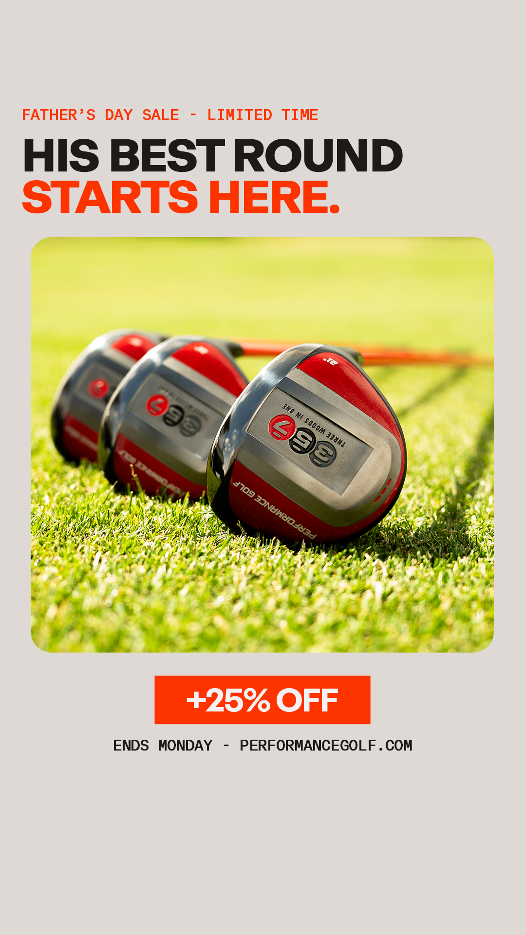 Performance Golf Facebook ad