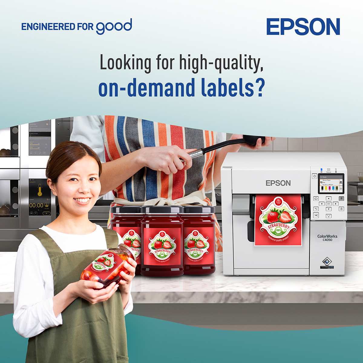 Epson Facebook ad: Appealing, high-quality labelling helps food and beverage…