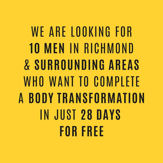Dukes Gym Richmond Facebook ad: FREE 28-Day Transformation Challenge