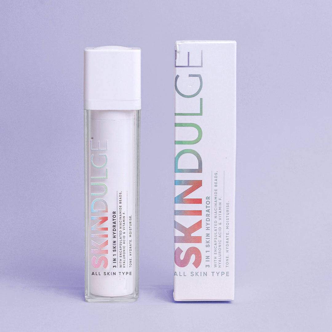 Skindulge Facebook ad: 3 Benefits. 1 Product. 50% OFF