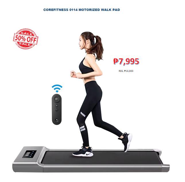 Fitness Warehouse Facebook ad: MOTORIZED TREADMILL on SALE!
