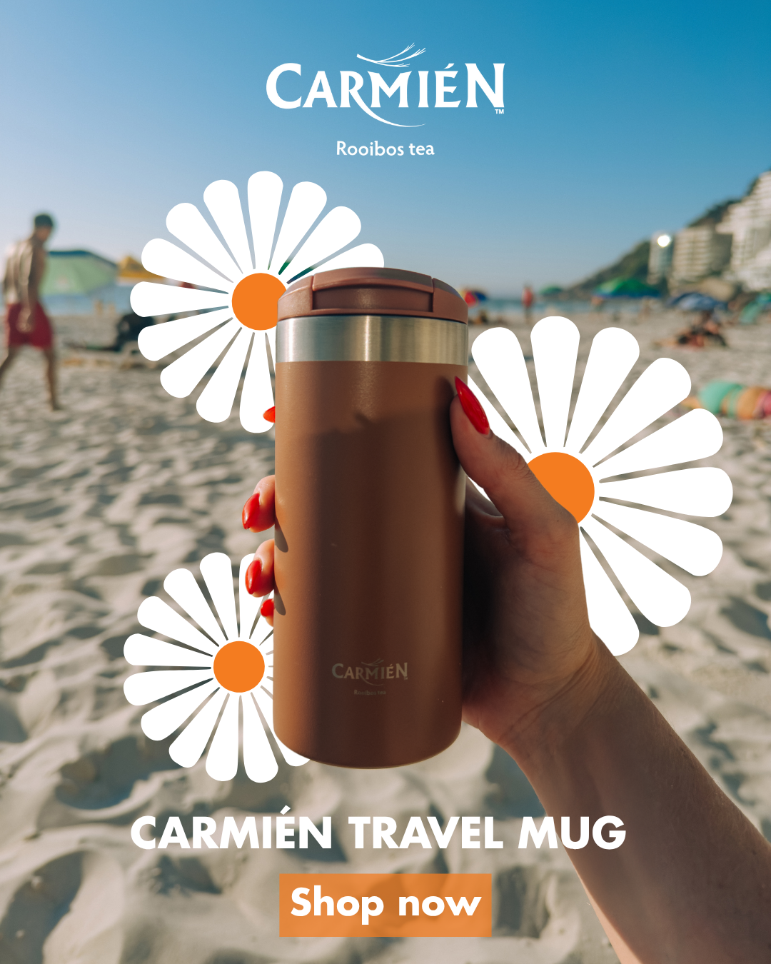 Carmién Tea Facebook ad: Carmién Travel Mugs