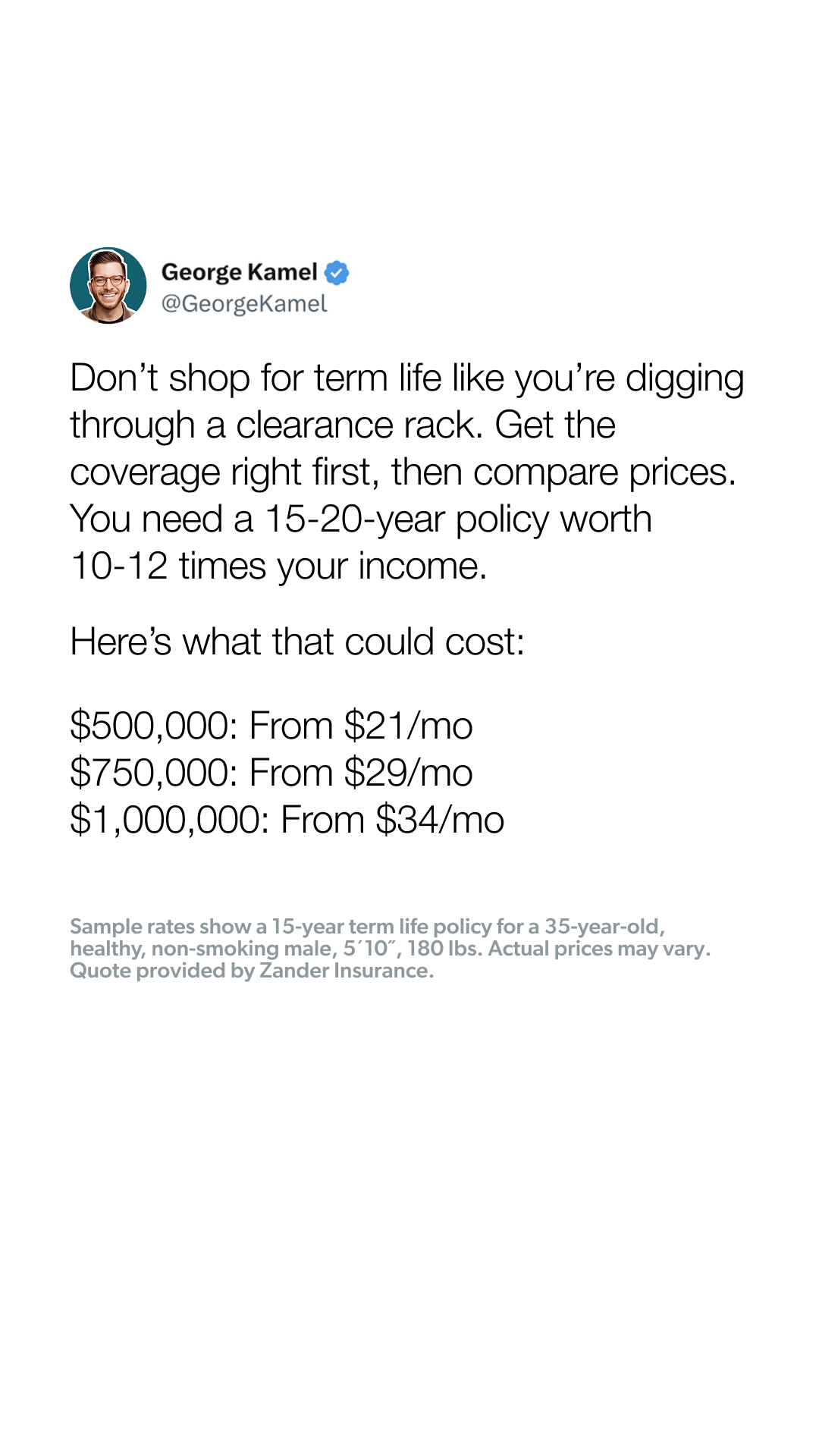 George Kamel Facebook ad