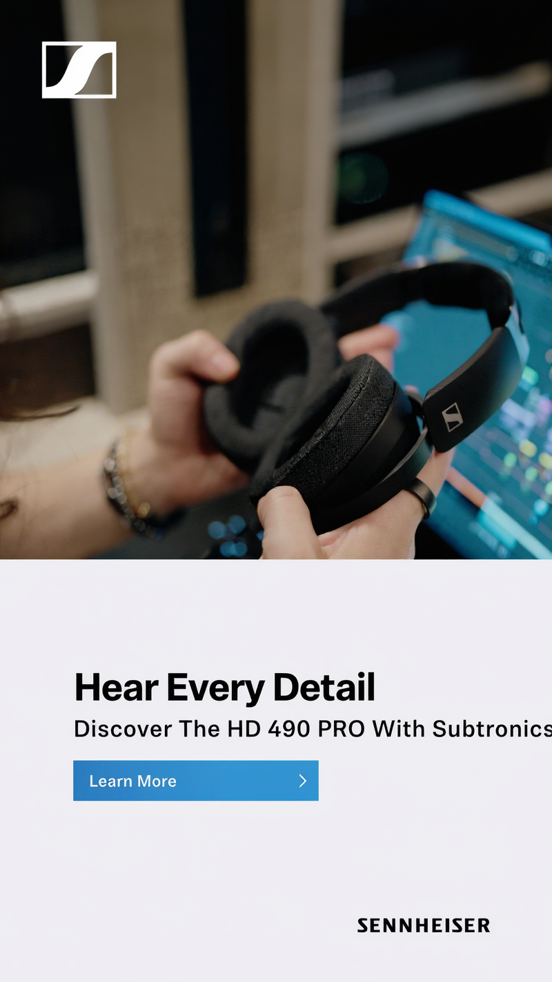 Sennheiser Facebook ad: HD 490 PRO On Tour With Subtronic