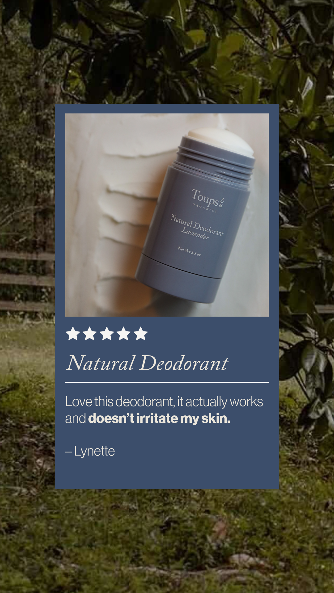 Toups and Co Organics Facebook ad