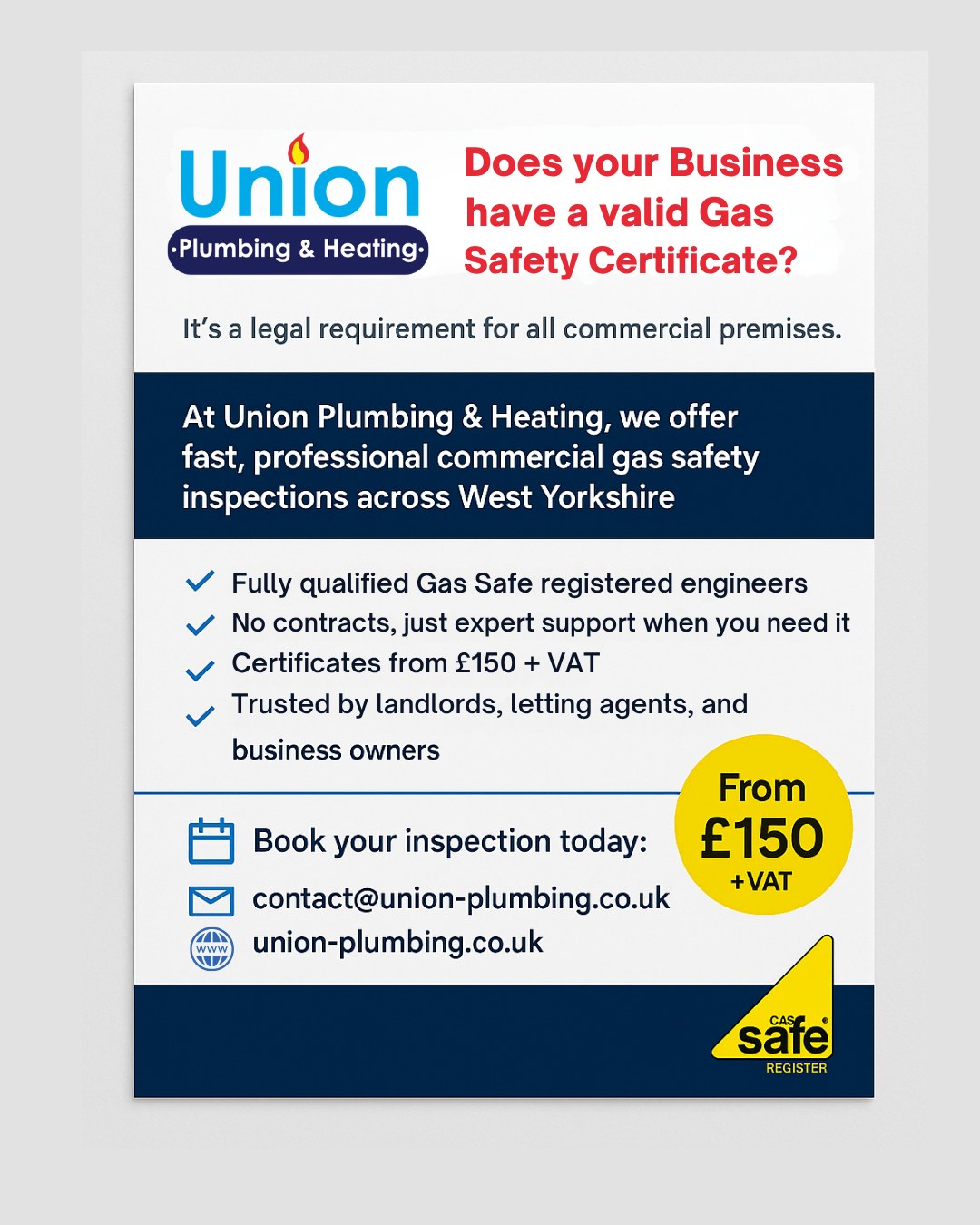 Union Plumbing & Heating Facebook ad: Business Owners, Are You Legally Compliant?