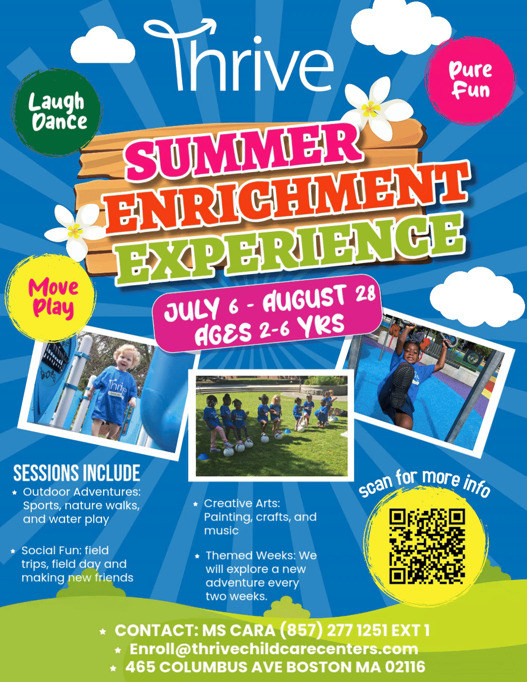 Thrive Childcare Centers Facebook ad: ADVENTURES AWAIT AT THRIVE!