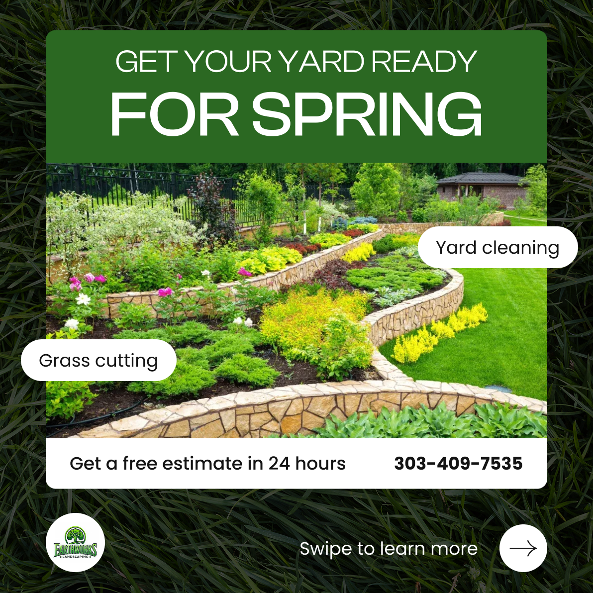 EarthWorks Landscaping and Home Services Facebook ad: Professional Landscaping Services