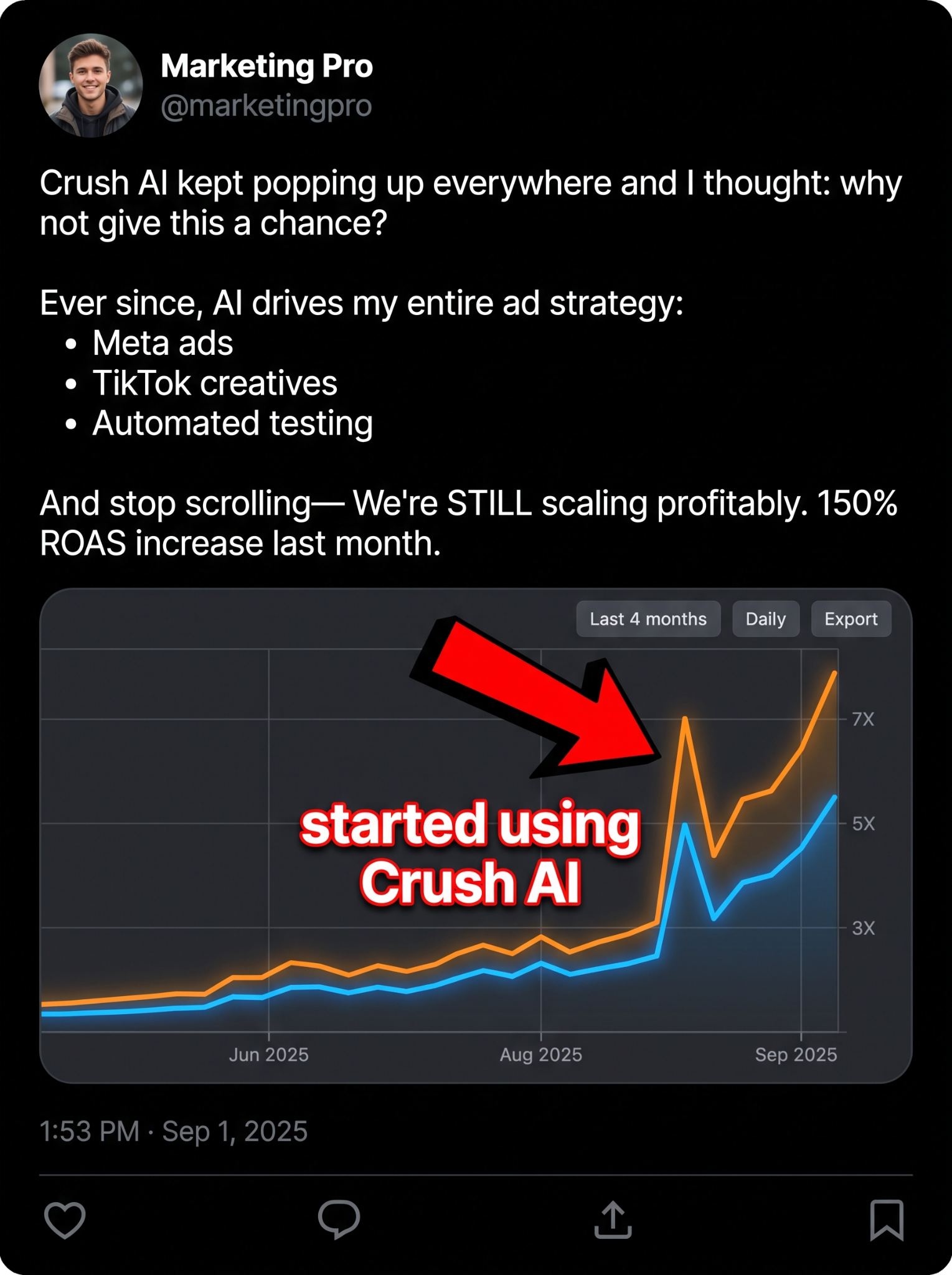 trycrush.ai Facebook ad