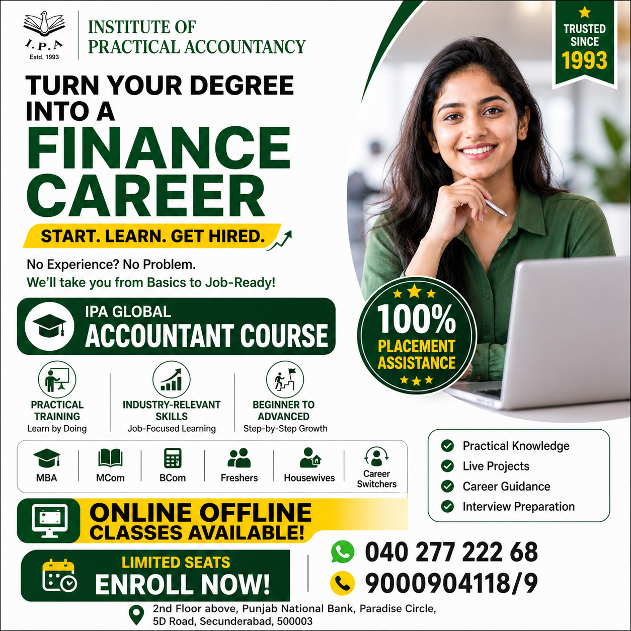 Institute Of Practical Accountancy Facebook ad: Chat with us