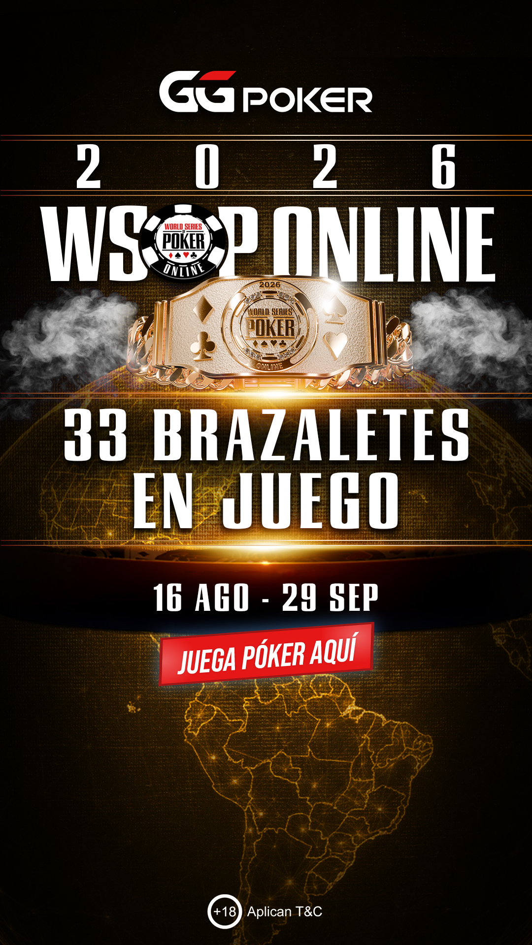 GGPoker En Español Facebook ad: ¡La WSOP Online ha vuelto!