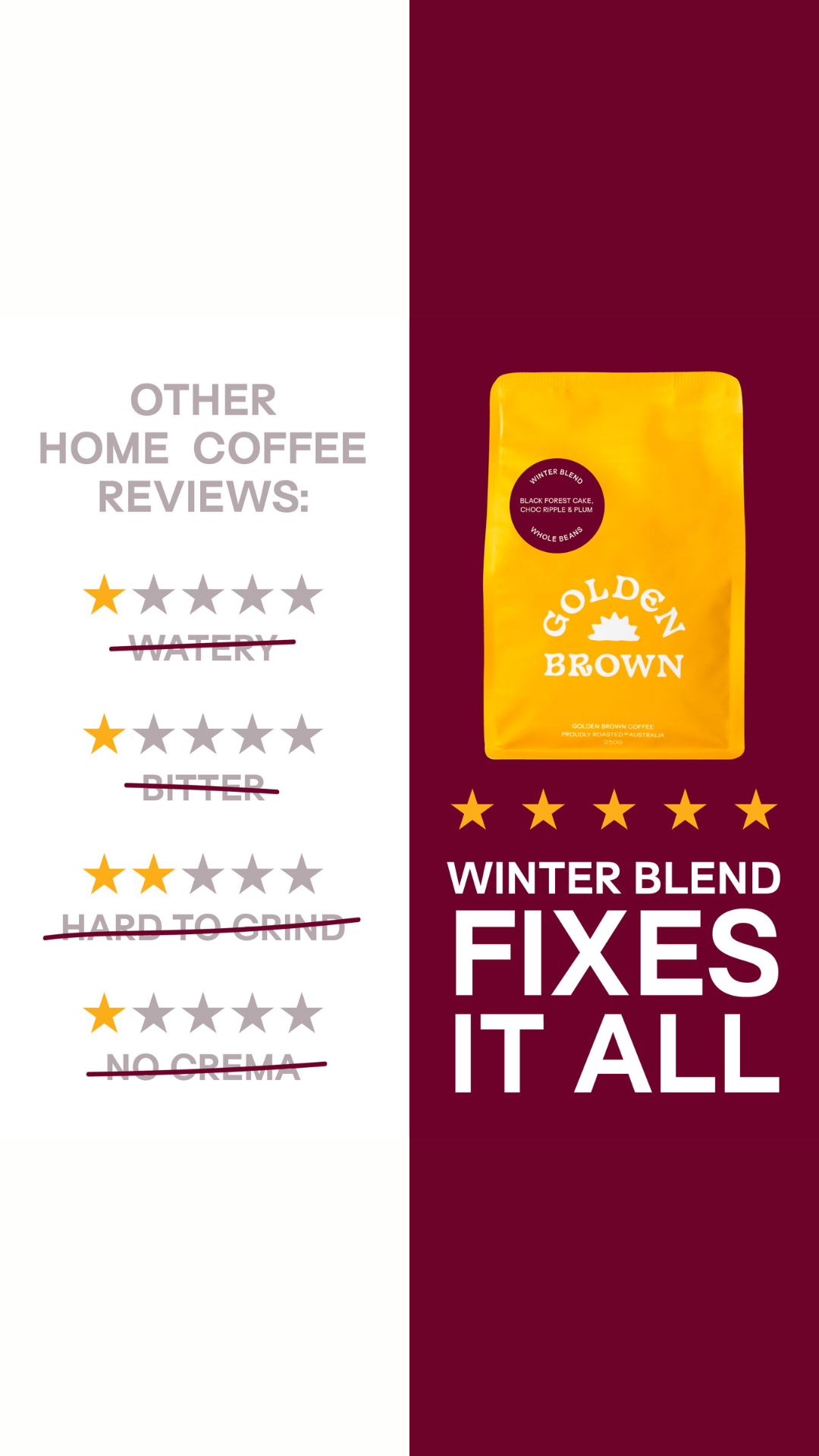 Golden Brown Coffee - Coffee, without the snob Facebook ad from Jul 6, 2026