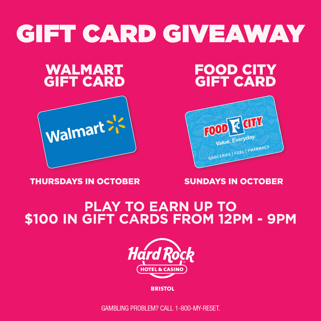 Hard Rock Hotel & Casino Bristol Facebook ad: Gift Card Giveaway