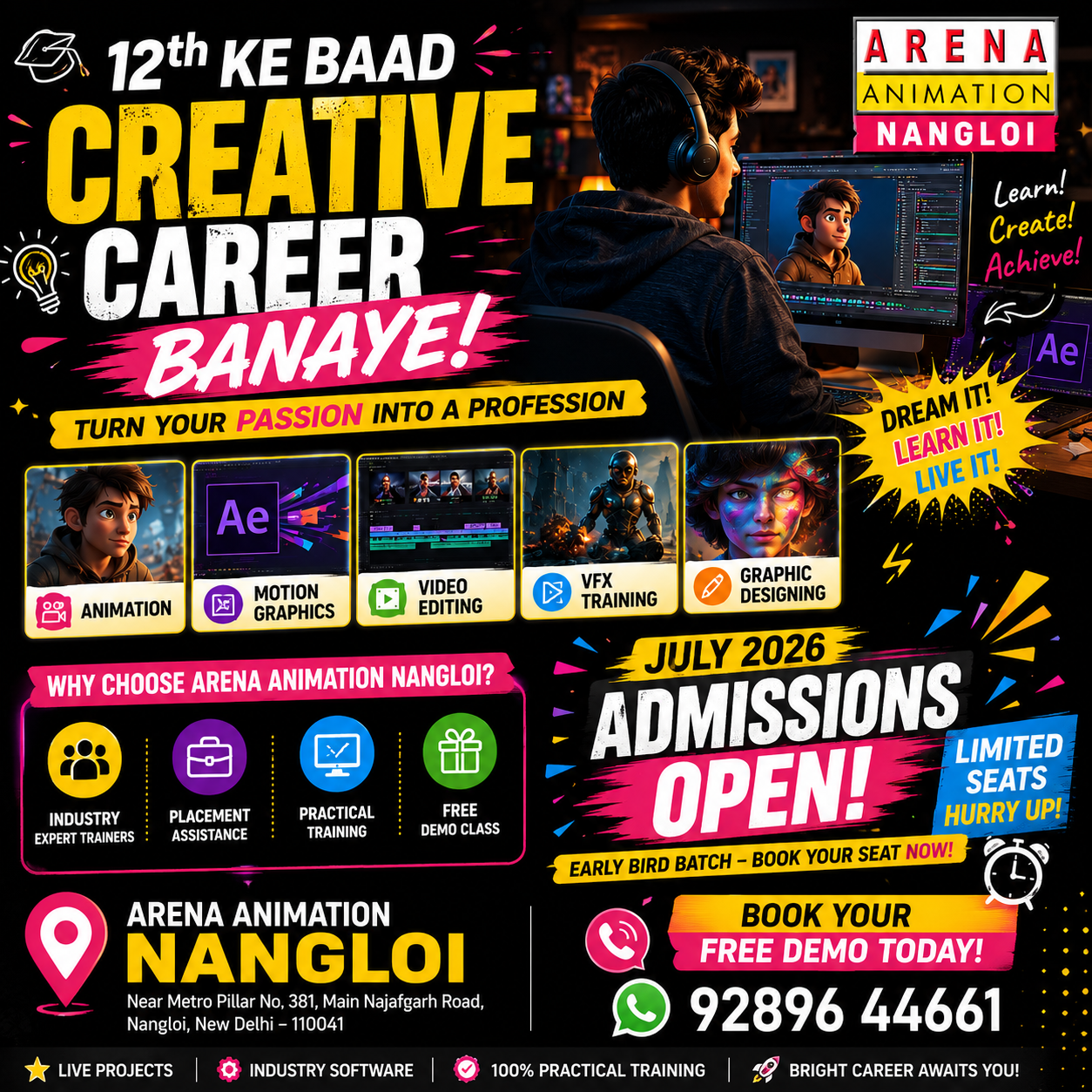 Nangloi Arena Animation Facebook ad: 12th Ke Baad Best Career Option