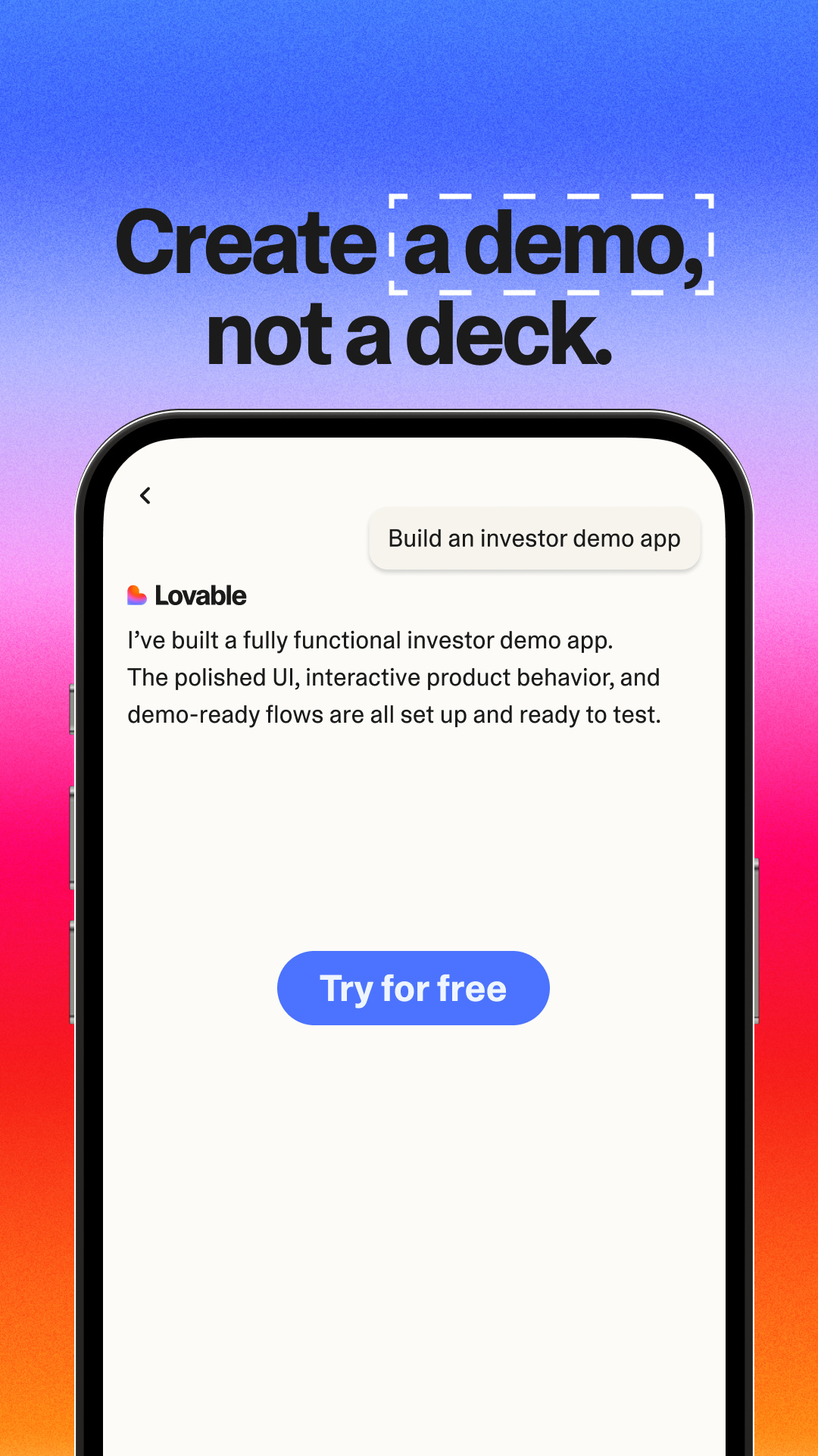Lovable.dev Facebook ad