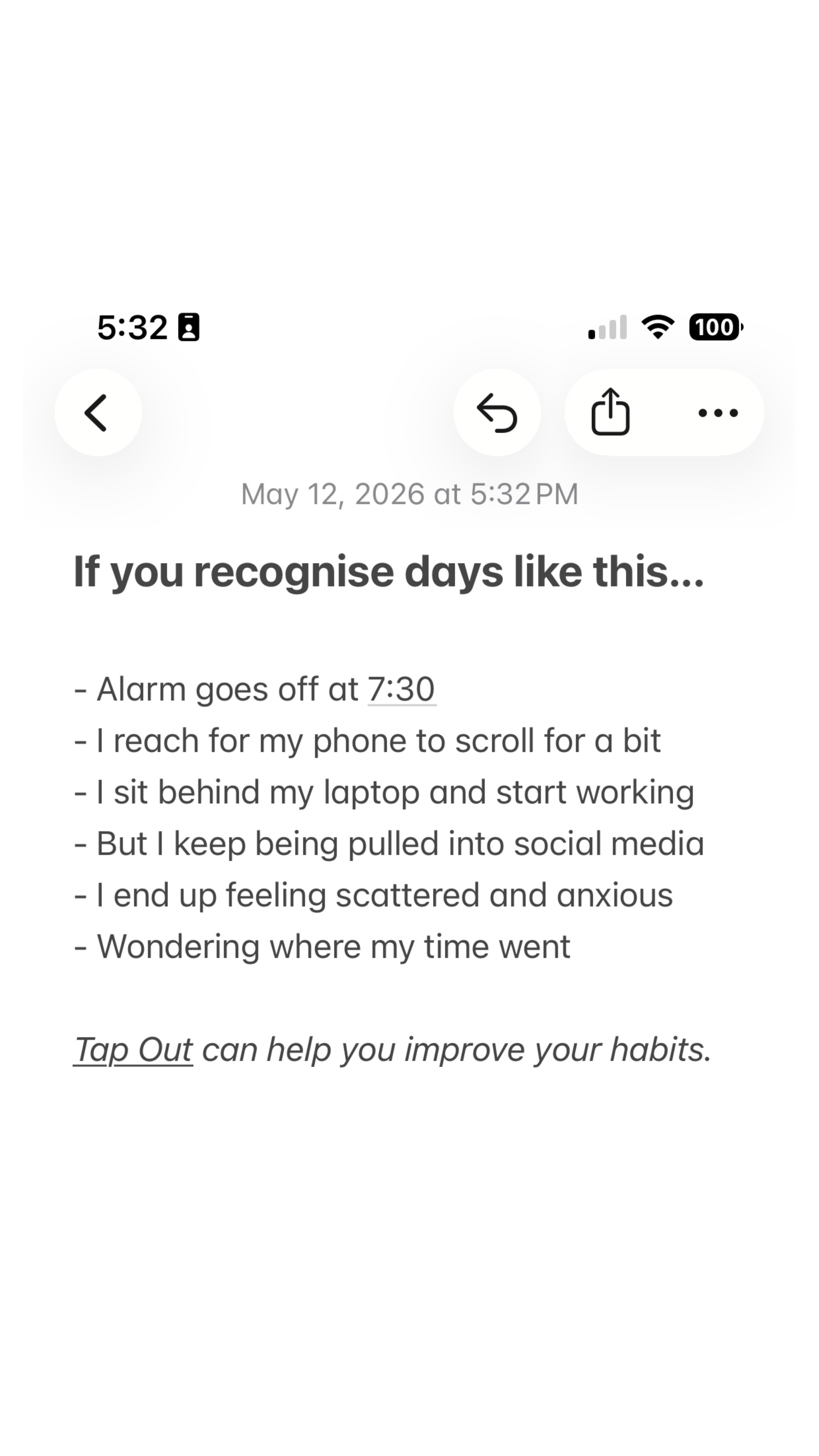 Tap Out Facebook ad