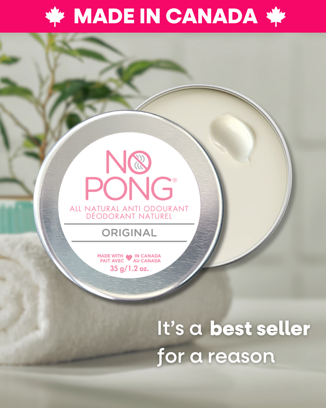 No Pong Facebook ad: All Natural Deodorant