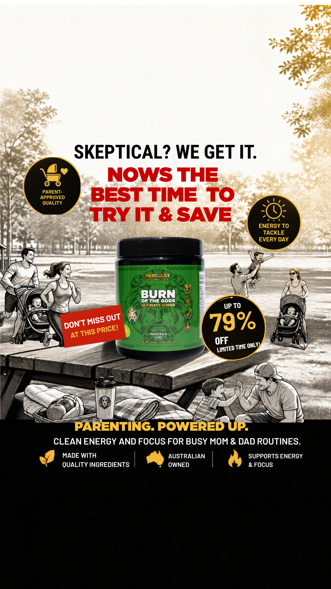 Hercules Supplements Aust Facebook ad