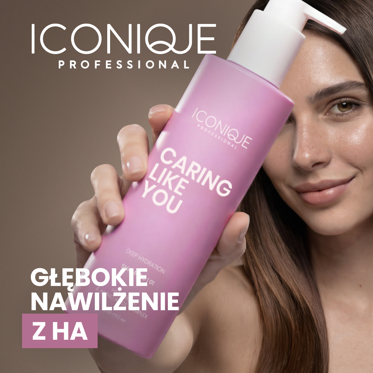 Iconique Professional PL Facebook ad: Odkryj linię CARING LIKE YOU z kwasem hialuronowym…